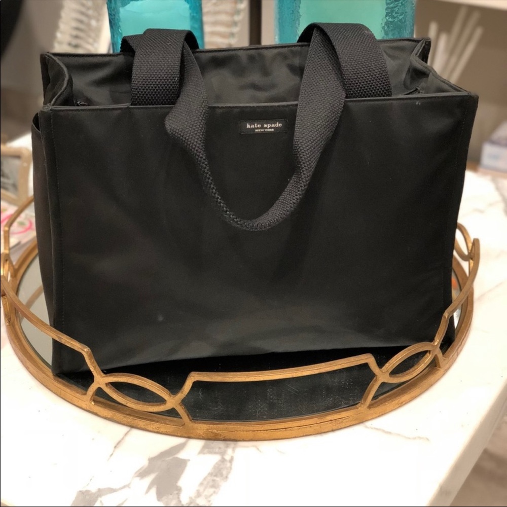 Vintage Kate Spade Canvas Medium Black Nylon Tote - Picture 5 of 8